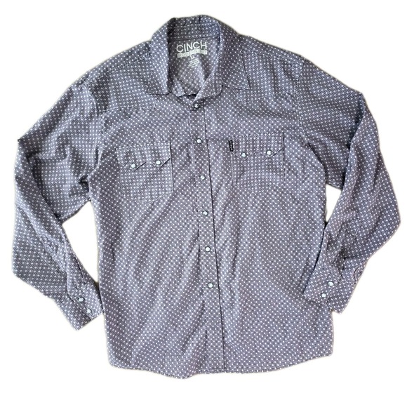 Cinch Men's Shirt XL Purple Western Wear Long Sleeve Button Down Cotton - Picture 1 of 10